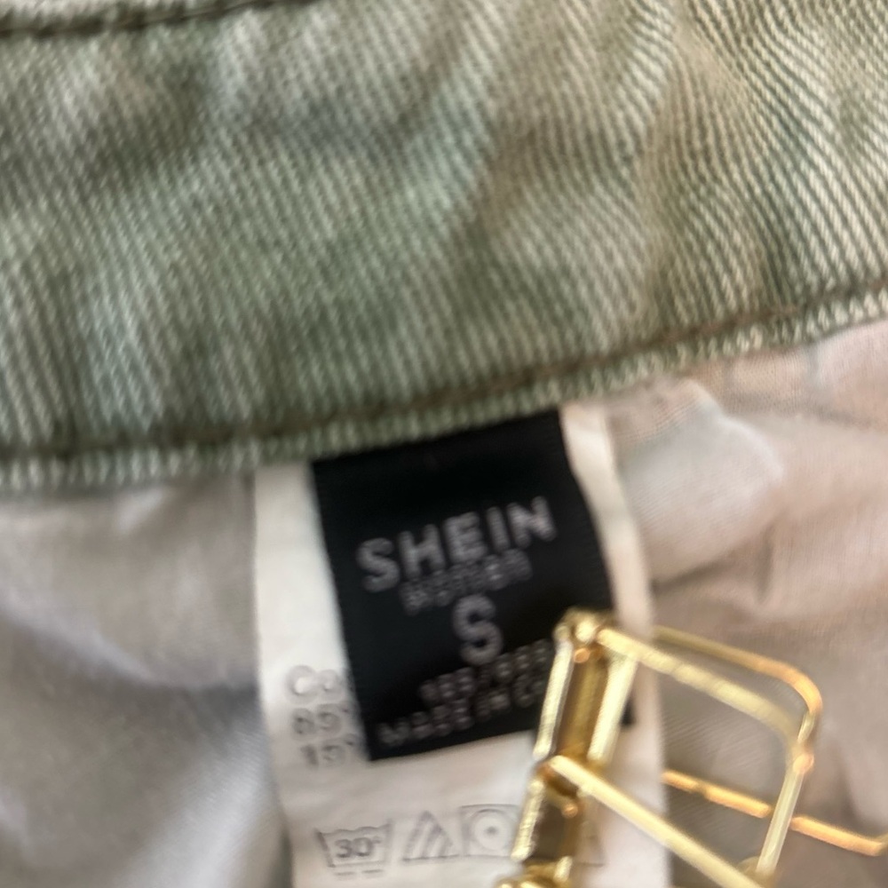 SHEIN wide leg Green Denim Jeans pockets S - Picture 8 of 10